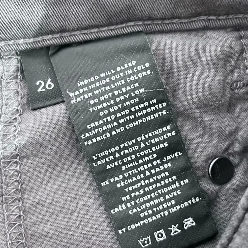 J. Brand Zion Velvet Crop Skinny Jeans in Asphalt Size 26